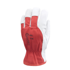  BŐRKESZTYŰ, SZÜRKE SZÍNMARHA/PIROS PAMUT, CSUKLÓGUMI_8 védőkesztyű