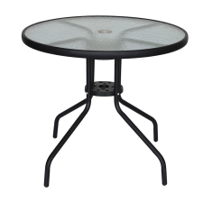  BORMANN KÜLTÉRI ASZTAL KEREK, FÉM KERET ÜVEG FELÜLETTEL, Φ80x72cm (BSP1162) kerti bútor