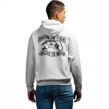 Born to fish, force to work - Unisex Zipzáros Pulóver női pulóver, kardigán