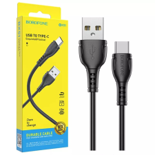 Borofone bx54 fekete 1m fonott usb-c töltőkábel kábel és adapter