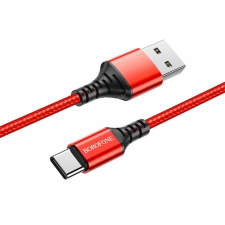 Borofone BX54 Type-C - USB-A textil bevonatú kábel 1m piros-fekete (1375735) kábel és adapter