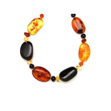  Borostyán pebble köztes 7-17x12-22mm nyaklánc 50cm nyaklánc