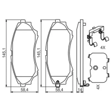 Bosch fékbetétkészlet, tárcsafék 0 986 494 587 fékbetét