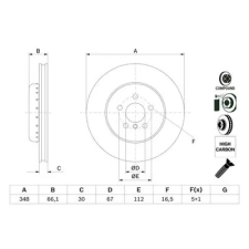 Bosch féktárcsa 0 986 479 F57 autóalkatrész