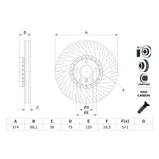 Bosch féktárcsa BOSCH 0 986 479 E63 féktárcsa
