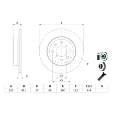 Bosch féktárcsa BOSCH 0 986 479 E75 féktárcsa