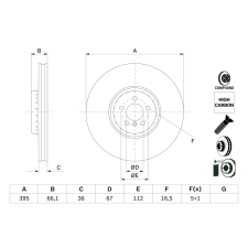 Bosch féktárcsa BOSCH 0 986 479 H12 féktárcsa