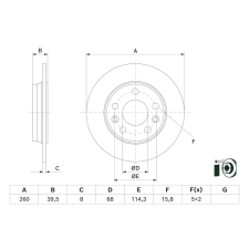 Bosch féktárcsa BOSCH 0 986 479 H69 féktárcsa