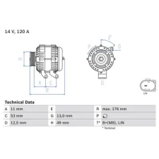 Bosch generátor 0 986 082 220 autóalkatrész