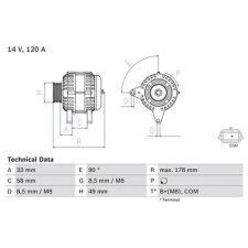 Bosch generátor 0 986 084 100 autóalkatrész