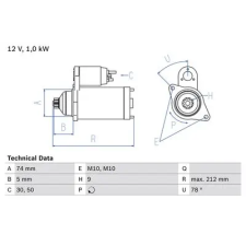 Bosch önindító 0 986 018 701 autóalkatrész