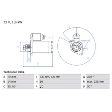 Bosch önindító 0 986 021 260 autóalkatrész
