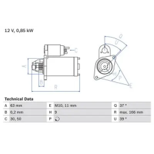 Bosch önindító 0 986 024 190 autóalkatrész