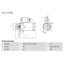 Bosch önindító 0 986 024 980 autóalkatrész