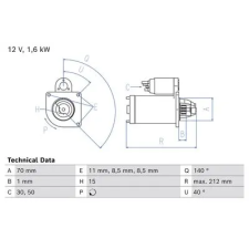 Bosch önindító 0 986 026 530 autóalkatrész