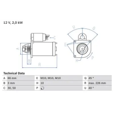 Bosch önindító 0 986 029 090 autóalkatrész