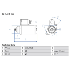 Bosch önindító BOSCH 0 986 018 731 autóalkatrész
