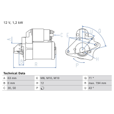Bosch önindító BOSCH 0 986 026 060 autóalkatrész