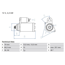Bosch önindító BOSCH 0 986 026 340 autóalkatrész