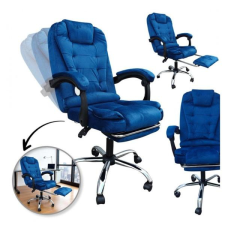  BOSS Forgószék lábtartóval – kék bársony KO22NW forgószék