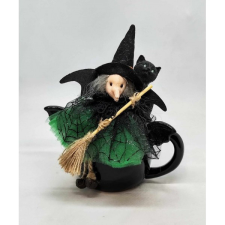  Boszorka seprűvel - fekete cica szappannal - halloween asztaldísz - fekete denevér bögrében - 4. szappan