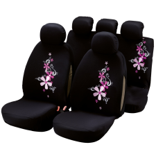 Bottari Üléshuzat fekete-rózsaszín virág mintákkal My Bouquet 29004 ülésbetét, üléshuzat