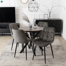  Bővíthető Étkezőasztal Dió/Fekete Színben. DORIAN 80-160 cm bútor