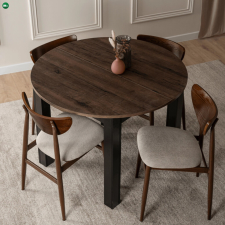  Bővíthető Étkezőasztal Kézműves Dió/Fekete Színben. HARRY 102-142 cm bútor