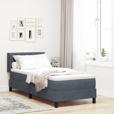  Box Spring ágy matraccal fekete 100x200 cm bársonyos matracmal ágy és ágykellék