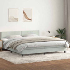  Box Spring ágy matraccal Világosszürke 180x220 cm bársony ágy és ágykellék