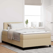  Boxrugós ágy fejtámlával Világosszürke és fehér 120 x 200 cm ágy és ágykellék