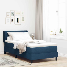  Boxrugós ágy matracmal fejtámlával Kék 200 x 90 cm Poliészter ágy és ágykellék