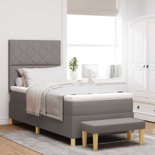  Boxrugós ágy matracmal fejtámlával Tópszínű 100 x 200 cm szövet ágy és ágykellék