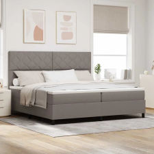  Boxrugós ágy matracmal fejtámlával Tópszínű 200 x 200 cm szövet ágy és ágykellék