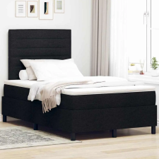  Boxrugós ágy matracmal leddel Fekete 120 x 190 cm szövet ágy és ágykellék