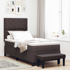  Boxrugós ágy matracmal Sötét Barna 100 x 200 cm szövet ágy és ágykellék