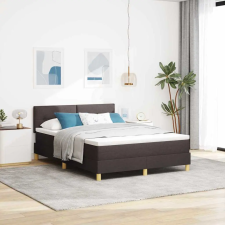  Boxrugós ágy matracmal Sötét Barna 140 x 190 cm szövet ágy és ágykellék