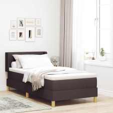  Boxrugós ágy matracmal Sötét Barna 190 x 90 cm Poliészter ágy és ágykellék