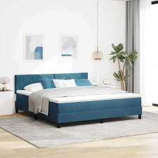  Boxrugós ágy matracmal Sötét kék 180 x 200 cm Bársony ágy és ágykellék