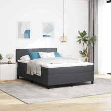  Boxrugós ágy Sötétszürke és Fehér 160 x 200 cm Bársonyos szövet ágy és ágykellék