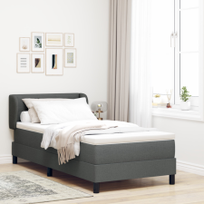  Boxspring Ágy Matrac Sötétszürke 90x200 cm Szövet ágy és ágykellék