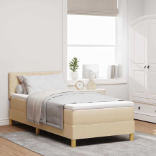  Boxspring ágy matraccal matracmal Krém 90 x 190 cm szövet ágy és ágykellék