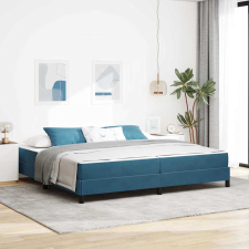  Boxspring ágy matraccal Sötét kék 200 x 200 cm Bársony ágy és ágykellék