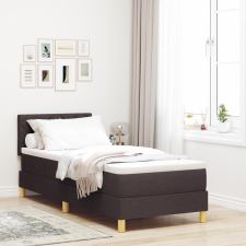  Boxspring ágy matraccal sötétbarna 80x200 cm szövet ágy és ágykellék