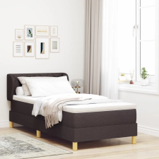  Boxspring Ágy Matraccal Sötétbarna 90x200 cm Szövet ágy és ágykellék