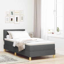  Boxspring ágy matraccal Sötétszürke 90 x 190 cm szövet ágy és ágykellék