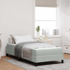  Boxspring ágy matraccal Világosszürke 100 x 200 cm Bársony ágy és ágykellék