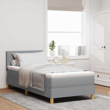  Boxspring ágy matraccal Világosszürke 90 x 190 cm szövet ágy és ágykellék