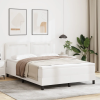  Boxspringágy Matracokkal Fehér 160 x 200 cm, Műbőr