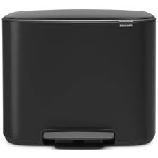 Brabantia Bo Pedal Bin pedálos szelektív hulladékgyűjtő szagmentesen záródó Soft-Close fedél műanyag tartály 3x11L - X méret acél matt fekete - 121104 szemetes